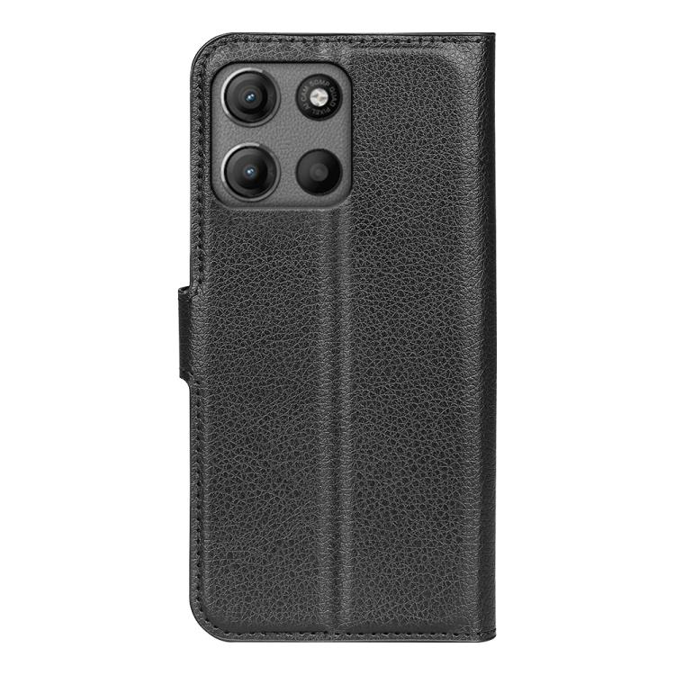 For Motorola Moto G15 Litchi Texture Horizontal Flip Leather Phone Case with Holder