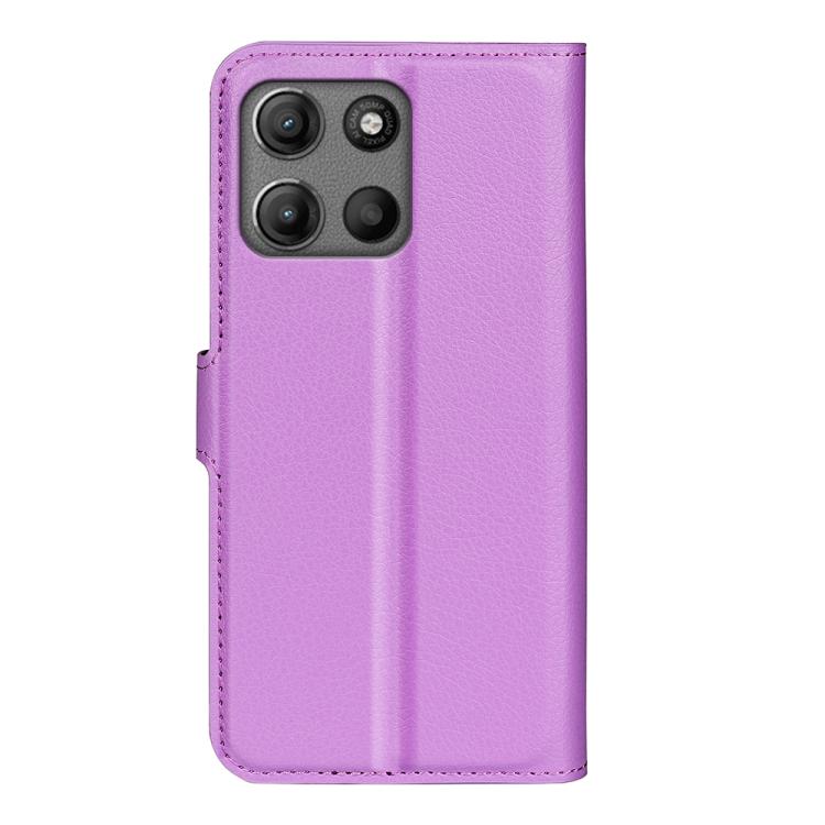 For Motorola Moto G15 Litchi Texture Horizontal Flip Leather Phone Case with Holder