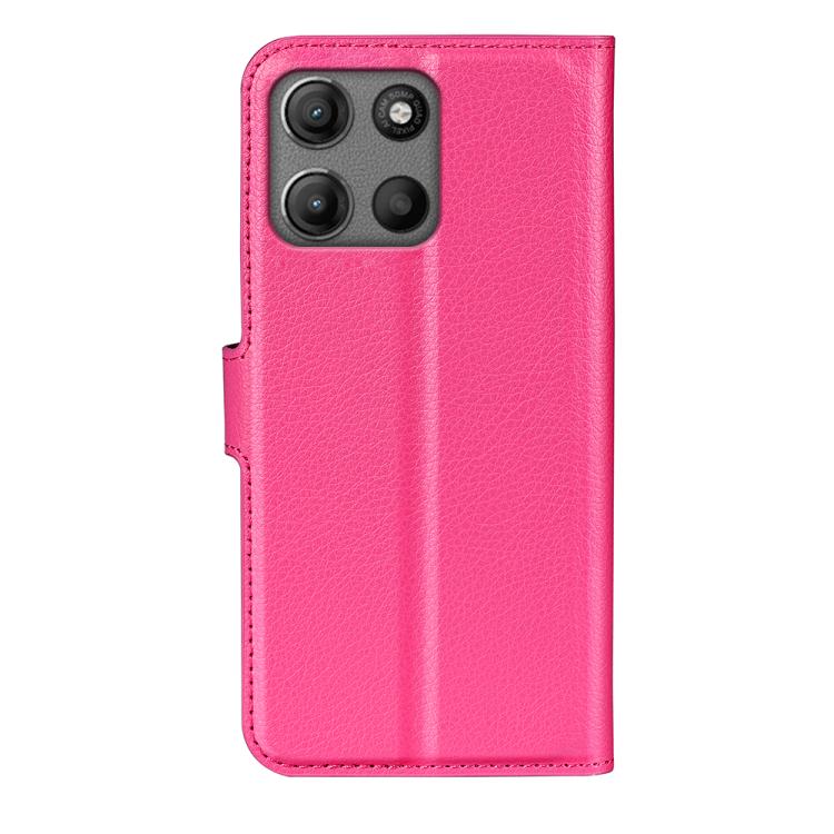 For Motorola Moto G15 Litchi Texture Horizontal Flip Leather Phone Case with Holder