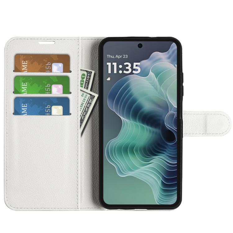 For Motorola Moto G35 Litchi Texture Horizontal Flip Leather Phone Case with Holder