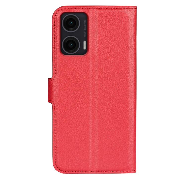 For Motorola Moto G35 Litchi Texture Horizontal Flip Leather Phone Case with Holder