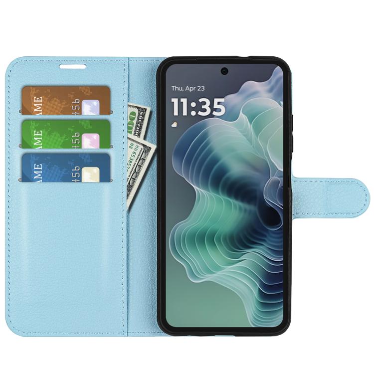 For Motorola Moto G35 Litchi Texture Horizontal Flip Leather Phone Case with Holder