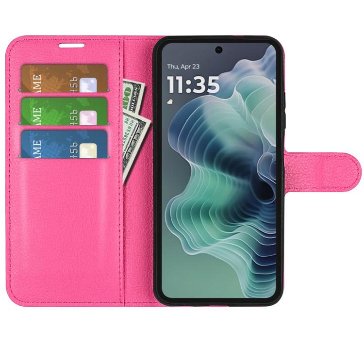 For Motorola Moto G35 Litchi Texture Horizontal Flip Leather Phone Case with Holder