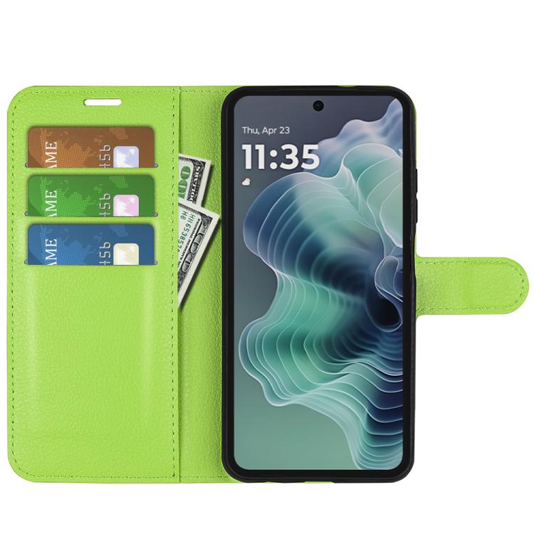 For Motorola Moto G35 Litchi Texture Horizontal Flip Leather Phone Case with Holder