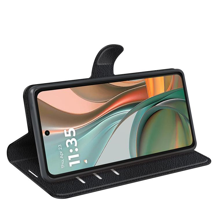 For Motorola Moto G75 Litchi Texture Horizontal Flip Leather Phone Case with Holder