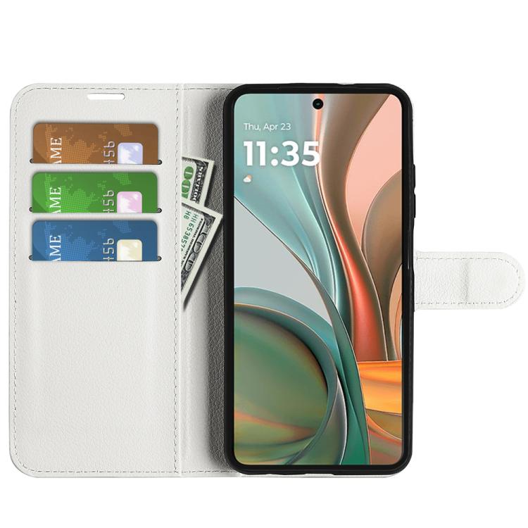 For Motorola Moto G75 Litchi Texture Horizontal Flip Leather Phone Case with Holder