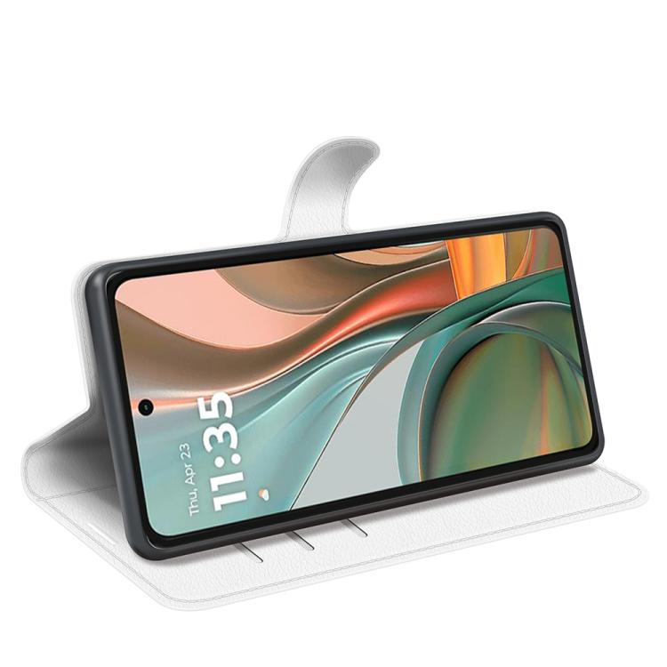 For Motorola Moto G75 Litchi Texture Horizontal Flip Leather Phone Case with Holder