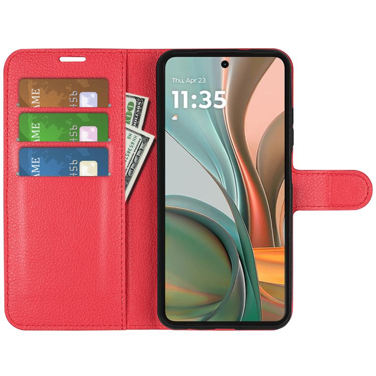 For Motorola Moto G75 Litchi Texture Horizontal Flip Leather Phone Case with Holder