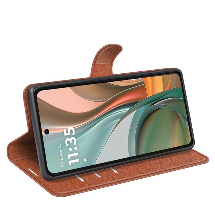 For Motorola Moto G75 Litchi Texture Horizontal Flip Leather Phone Case with Holder