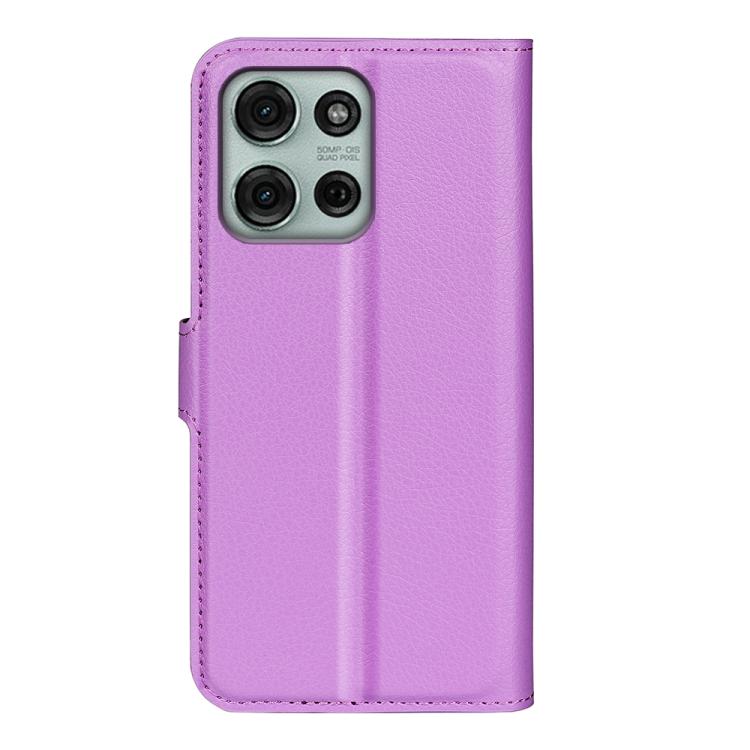 For Motorola Moto G75 Litchi Texture Horizontal Flip Leather Phone Case with Holder
