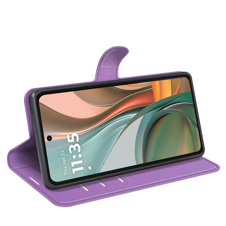 For Motorola Moto G75 Litchi Texture Horizontal Flip Leather Phone Case with Holder