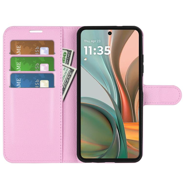 For Motorola Moto G75 Litchi Texture Horizontal Flip Leather Phone Case with Holder