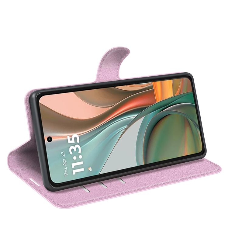 For Motorola Moto G75 Litchi Texture Horizontal Flip Leather Phone Case with Holder