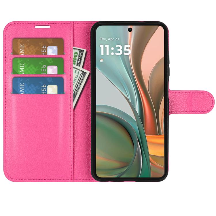 For Motorola Moto G75 Litchi Texture Horizontal Flip Leather Phone Case with Holder