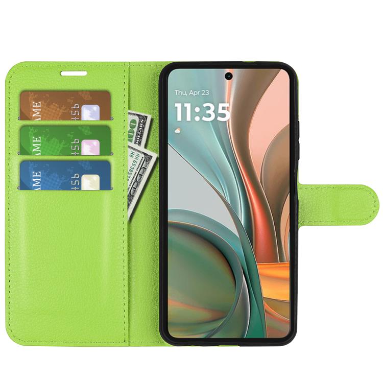For Motorola Moto G75 Litchi Texture Horizontal Flip Leather Phone Case with Holder
