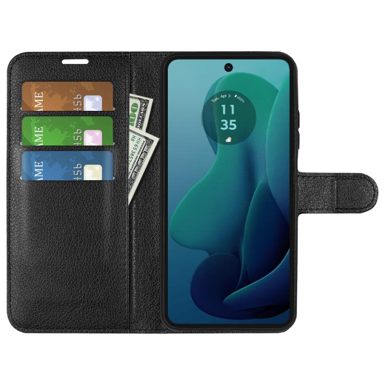 For Motorola Moto G 5G 2024 Litchi Texture Horizontal Flip Leather Phone Case with Holder
