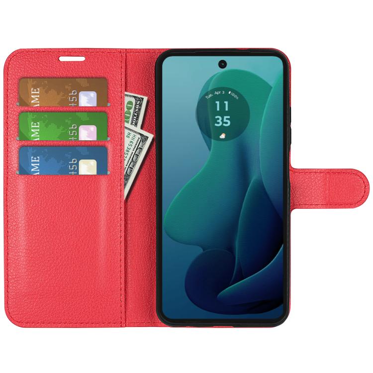 For Motorola Moto G 5G 2024 Litchi Texture Horizontal Flip Leather Phone Case with Holder