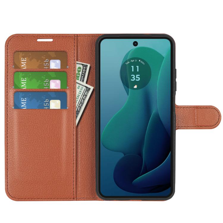 For Motorola Moto G 5G 2024 Litchi Texture Horizontal Flip Leather Phone Case with Holder