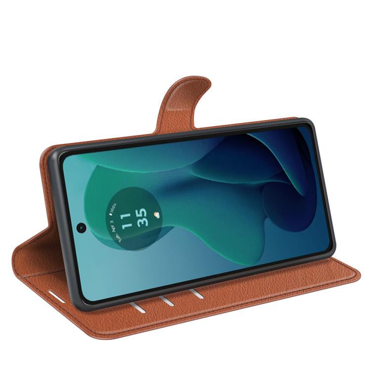For Motorola Moto G 5G 2024 Litchi Texture Horizontal Flip Leather Phone Case with Holder