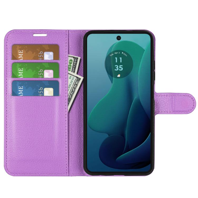 For Motorola Moto G 5G 2024 Litchi Texture Horizontal Flip Leather Phone Case with Holder