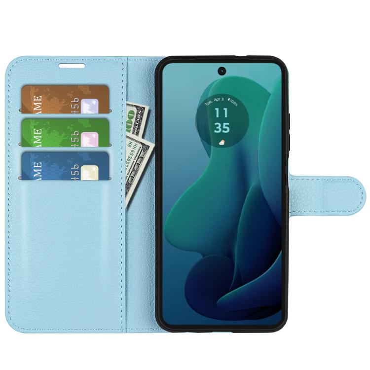 For Motorola Moto G 5G 2024 Litchi Texture Horizontal Flip Leather Phone Case with Holder
