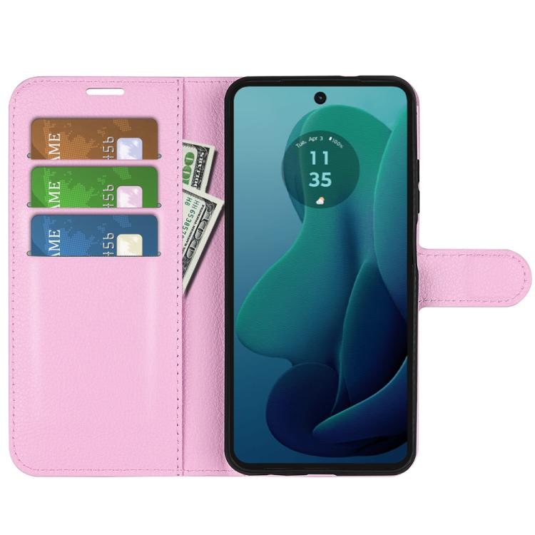 For Motorola Moto G 5G 2024 Litchi Texture Horizontal Flip Leather Phone Case with Holder