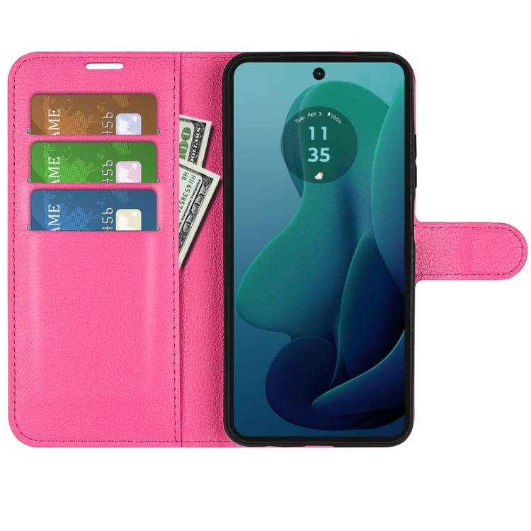 For Motorola Moto G 5G 2024 Litchi Texture Horizontal Flip Leather Phone Case with Holder