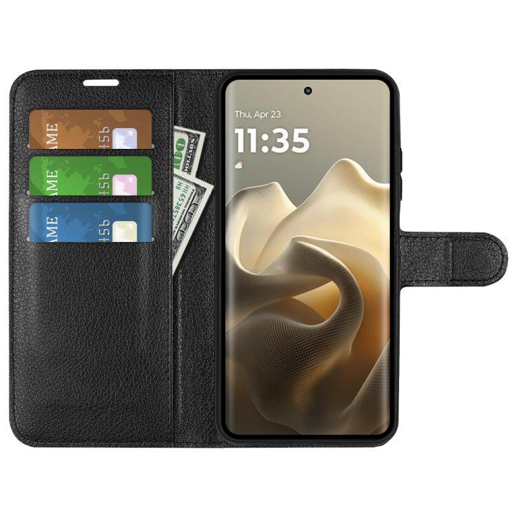 For Motorola Edge 60 Pro Litchi Texture Horizontal Flip Leather Phone Case with Holder