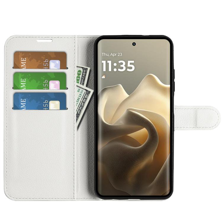 For Motorola Edge 60 Pro Litchi Texture Horizontal Flip Leather Phone Case with Holder
