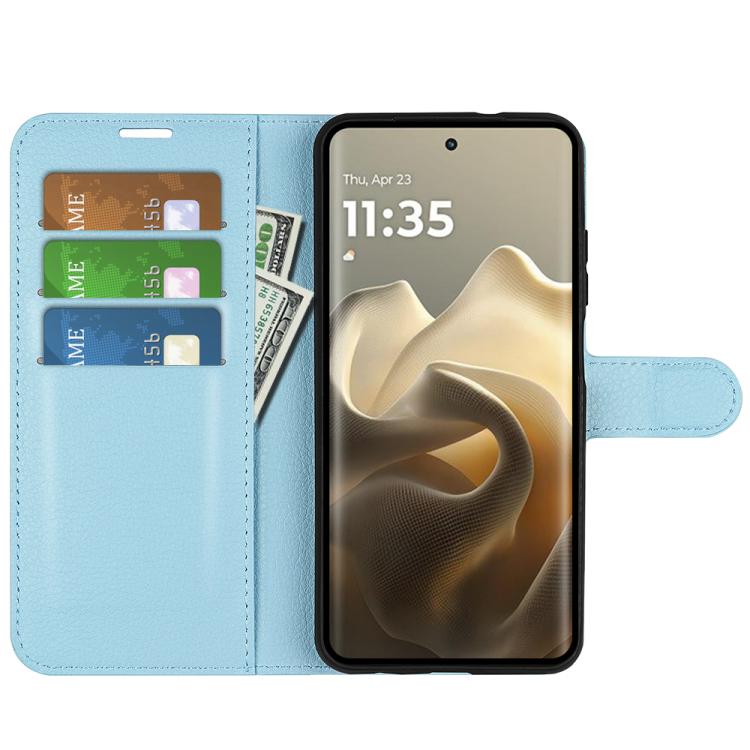 For Motorola Edge 60 Pro Litchi Texture Horizontal Flip Leather Phone Case with Holder