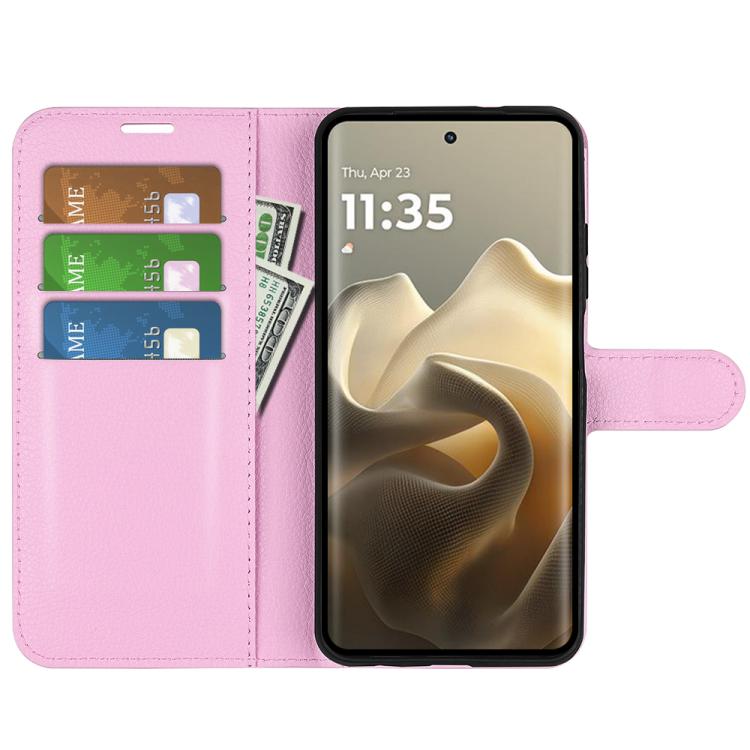 For Motorola Edge 60 Pro Litchi Texture Horizontal Flip Leather Phone Case with Holder