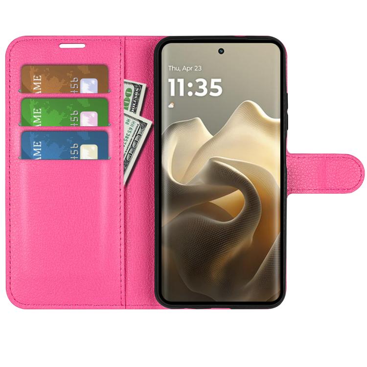For Motorola Edge 60 Pro Litchi Texture Horizontal Flip Leather Phone Case with Holder