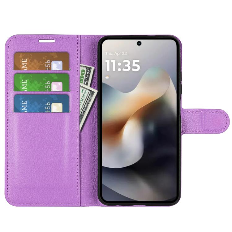 For Motorola Moto G56 5G / G66Y / G66J Litchi Texture Horizontal Flip Leather Phone Case with Holder
