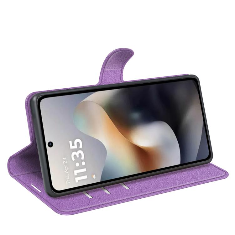 For Motorola Moto G56 5G / G66Y / G66J Litchi Texture Horizontal Flip Leather Phone Case with Holder