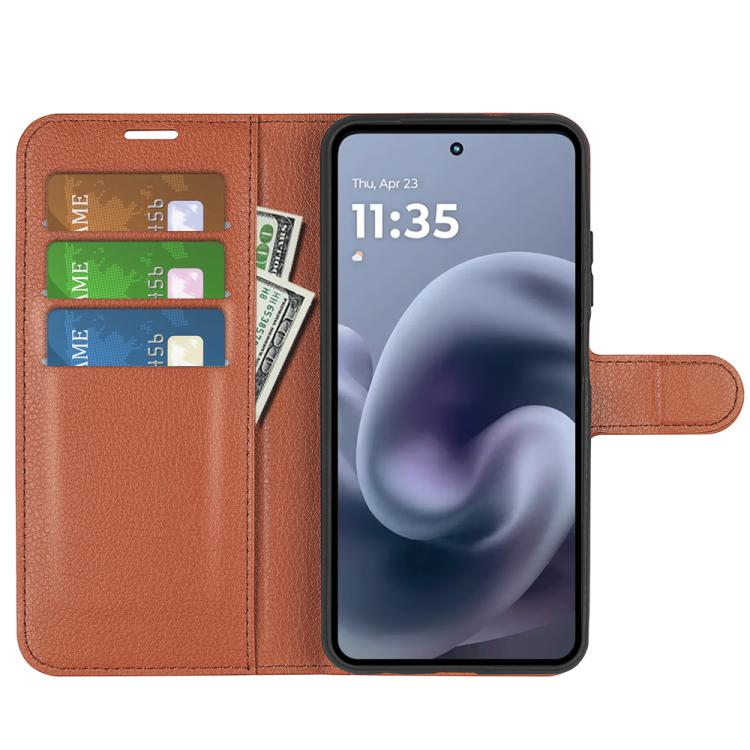 For Motorola Moto G86 5G Litchi Texture Horizontal Flip Leather Phone Case with Holder