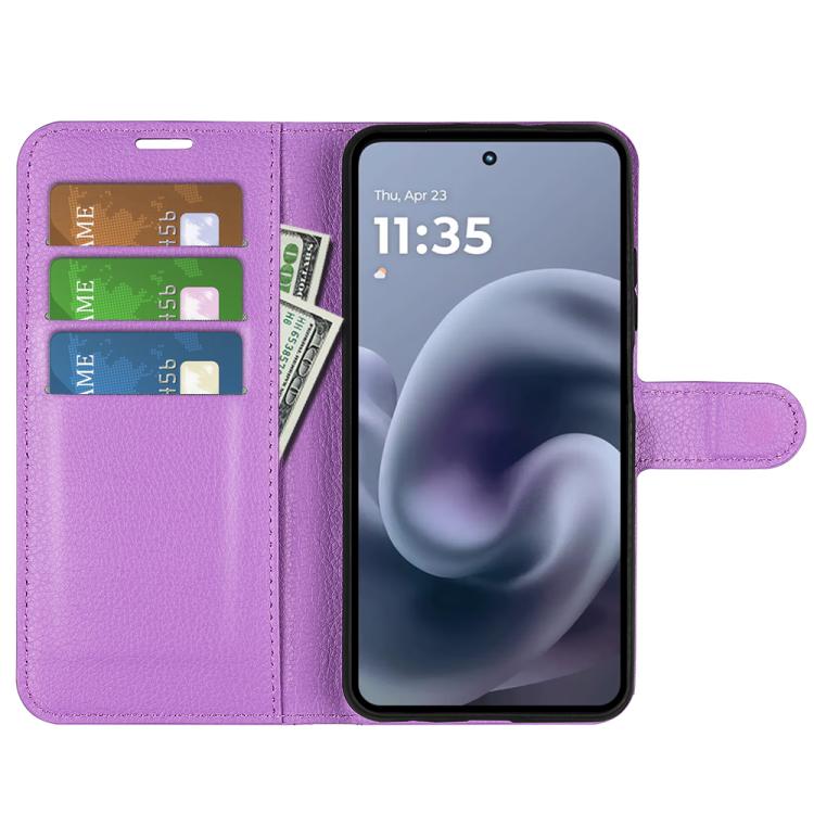 For Motorola Moto G86 5G Litchi Texture Horizontal Flip Leather Phone Case with Holder