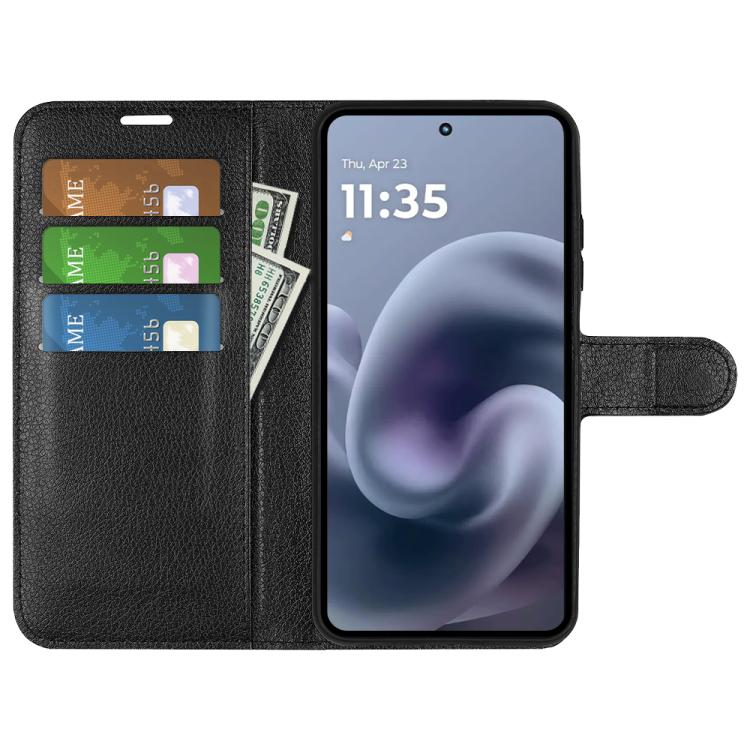 For Motorola Moto G86 Power Litchi Texture Horizontal Flip Leather Phone Case with Holder