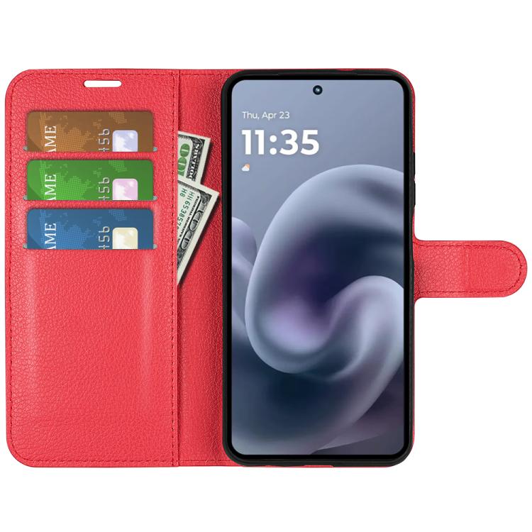 For Motorola Moto G86 Power Litchi Texture Horizontal Flip Leather Phone Case with Holder
