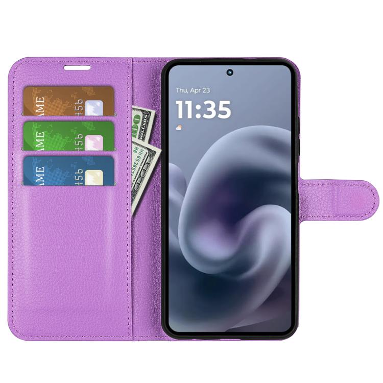 For Motorola Moto G86 Power Litchi Texture Horizontal Flip Leather Phone Case with Holder