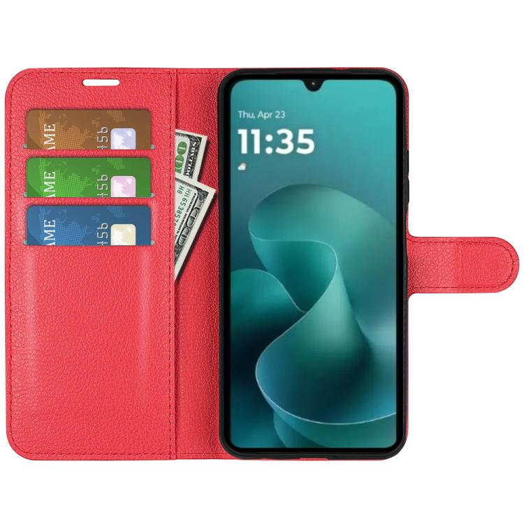 For Motorola Moto G06 4G Litchi Texture Horizontal Flip Leather Phone Case with Holder
