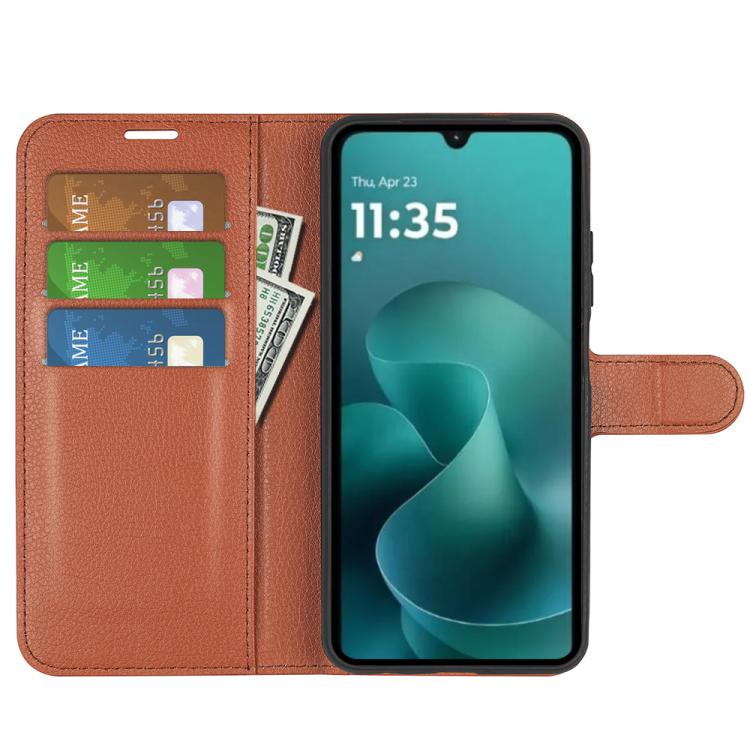 For Motorola Moto G06 4G Litchi Texture Horizontal Flip Leather Phone Case with Holder