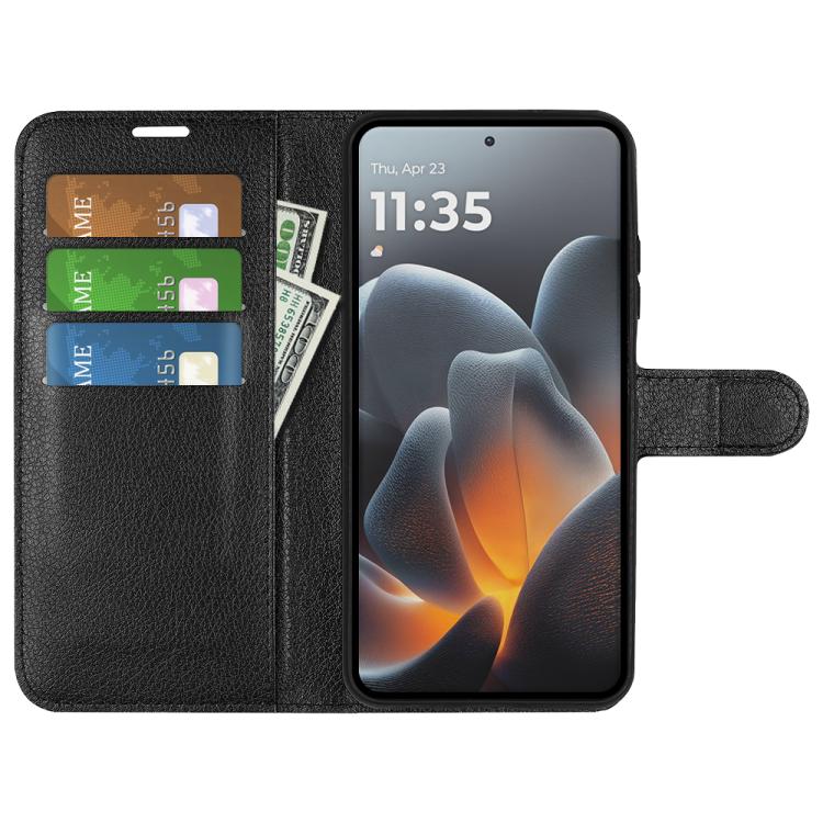 For Motorola Signature 5G Litchi Texture Horizontal Flip Leather Phone Case with Holder