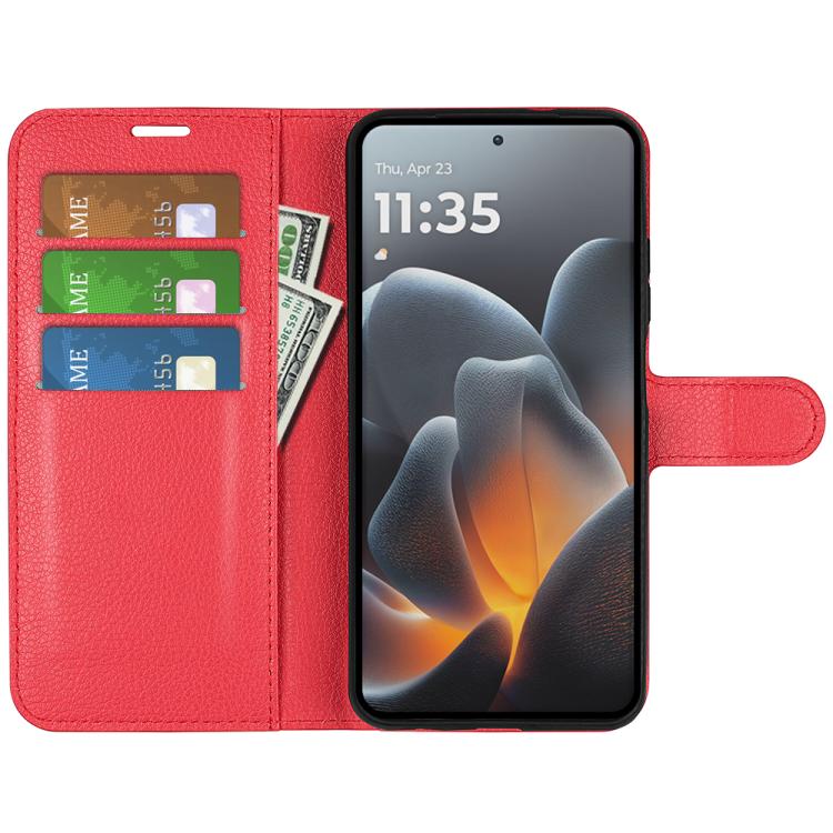 For Motorola Signature 5G Litchi Texture Horizontal Flip Leather Phone Case with Holder