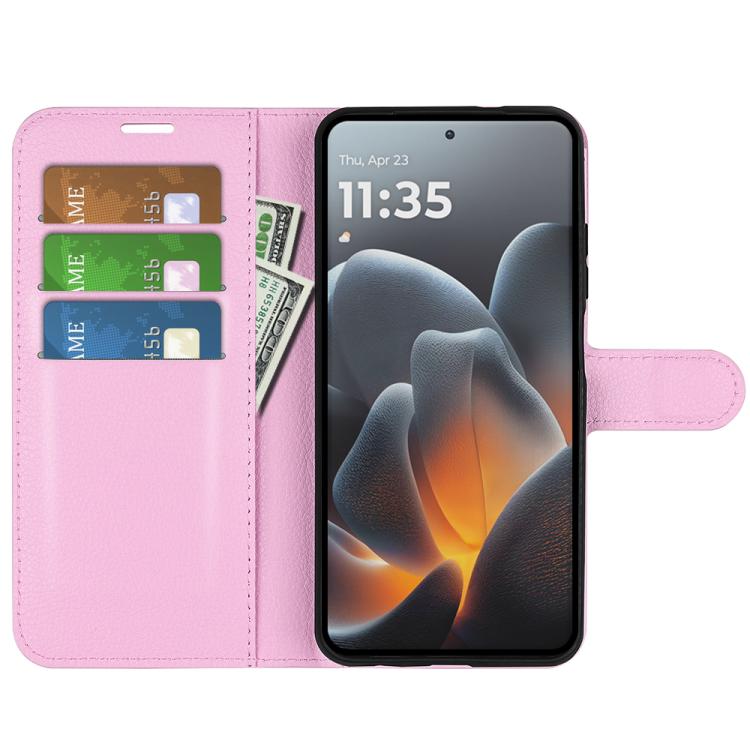 For Motorola Signature 5G Litchi Texture Horizontal Flip Leather Phone Case with Holder