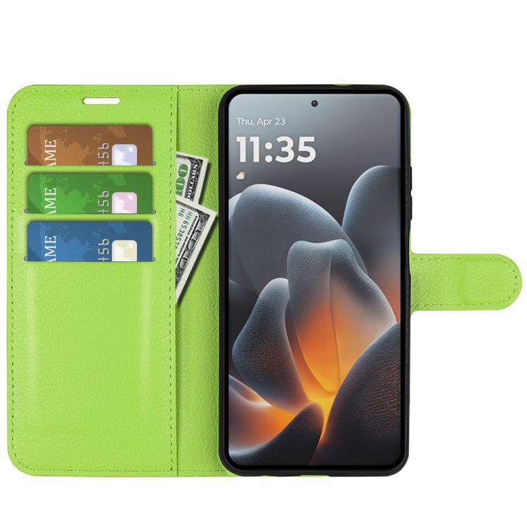 For Motorola Signature 5G Litchi Texture Horizontal Flip Leather Phone Case with Holder