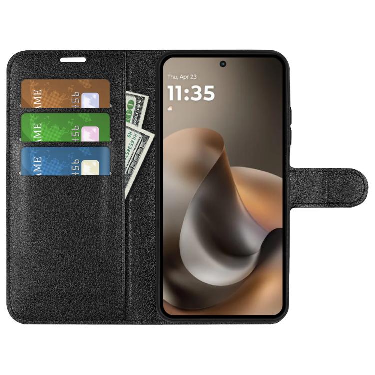 For Motorola Moto G77 / G67 5G Litchi Texture Horizontal Flip Leather Phone Case with Holder