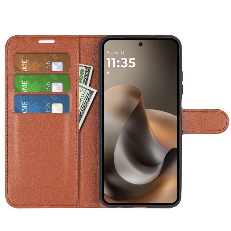 For Motorola Moto G77 / G67 5G Litchi Texture Horizontal Flip Leather Phone Case with Holder