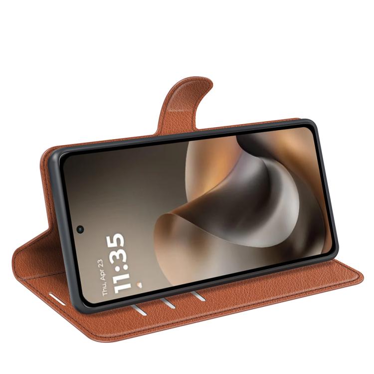For Motorola Moto G77 / G67 5G Litchi Texture Horizontal Flip Leather Phone Case with Holder