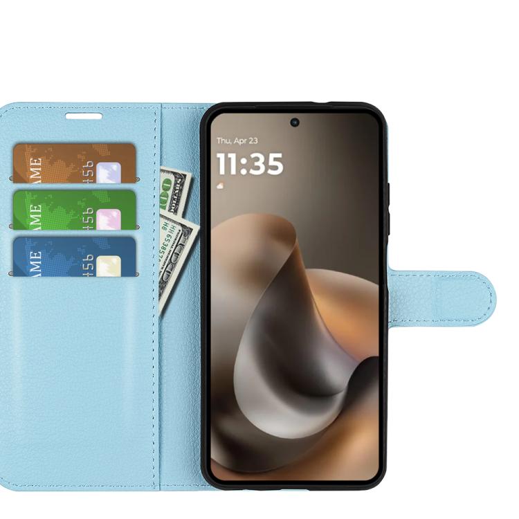 For Motorola Moto G77 / G67 5G Litchi Texture Horizontal Flip Leather Phone Case with Holder