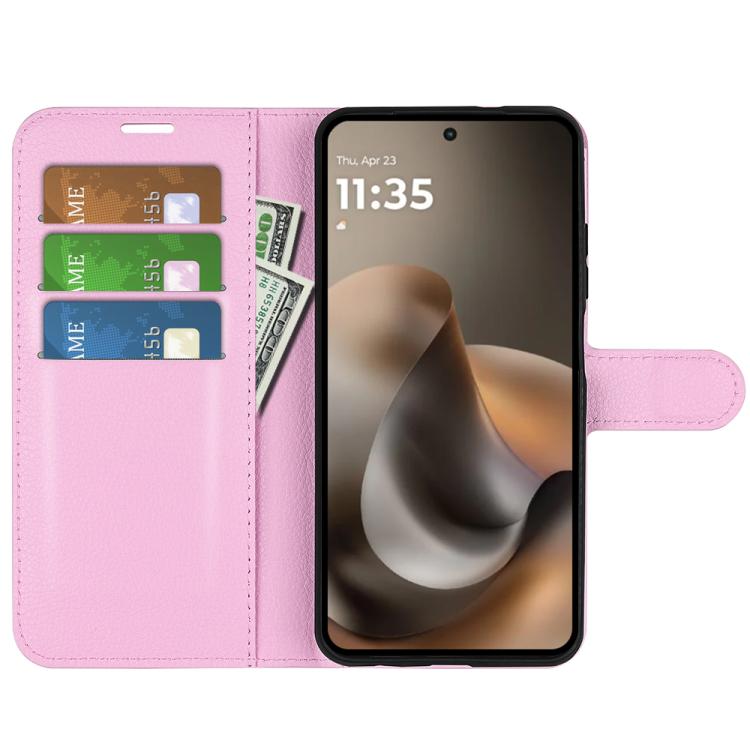 For Motorola Moto G77 / G67 5G Litchi Texture Horizontal Flip Leather Phone Case with Holder